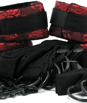 CalExotics Scandal Bed Restraints  Luxury Bondage Handcuff & Ankle Restraints for Couples  BDSM Toys for Couples  Black
