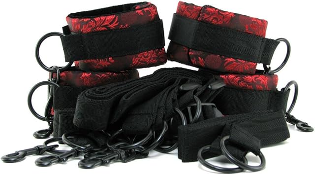 CalExotics Scandal Bed Restraints Luxury Bondage Handcuff & Ankle Restraints for Couples BDSM Toys for Couples Black