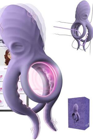 Vibrating Cock Ring with Octopus Tentacles Clitoral Stimulator,Tentacles Suction Shape Adult Sex Toys for Men Women, Couple Sex Toy with G Spot Clitoris Vibrator