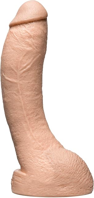 Doc Johnson Vac-U-Lock - Stryker - Thick and Curved Realistic Dildo - 94 in Long and 21 in Wide - FIRMSKYN Dildo - F-Machine, Vac-U-Lock, and O-Ring Harness Compatible - for Adults Only, Vanilla