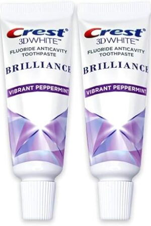 Crest 3D White Brilliance Toothpaste, Vibrant Peppermint, Travel Size 085 oz (24g) - Pack of 4