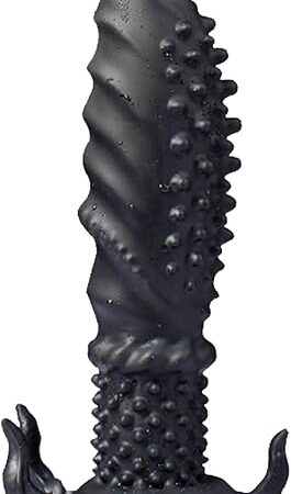 Generic Black Monster Dildo with Spikes -Silicone Thrusting Dildo with Suction Cup Anal Dildo for Prostate Stimulation & G-Spot, Fantasy Dildo for Men, Women Sex Toy