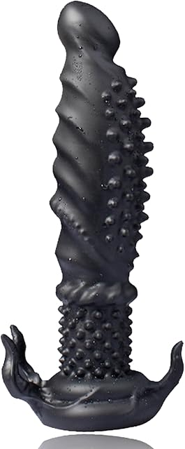 Generic Black Monster Dildo with Spikes -Silicone Thrusting Dildo with Suction Cup Anal Dildo for Prostate Stimulation & G-Spot, Fantasy Dildo for Men, Women Sex Toy