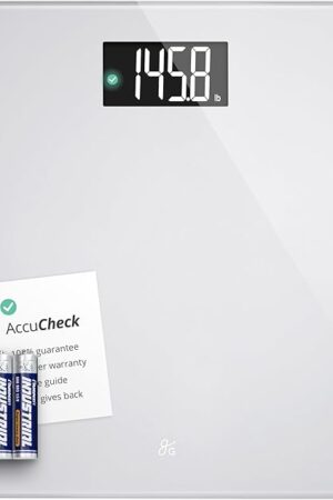 Greater Goods Digital AccuCheck Bathroom Scale for Body Weight, Capacity up to 400 lbs, Batteries Included, Pearl Gray