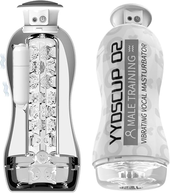 Vibrating Male Masturbators with Sucking Granules and Beads, Vocal Sex Toys for Men Portable Male Stroker Adult Men Sex Toys Penis Pumps & Enlargers