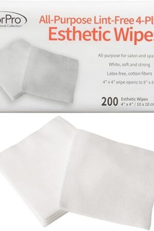 ForPro Professional Collection All-Purpose Lint-Free 4-Ply Esthetic Wipes, Non-Woven, For Salon and Spa Use, Soft, Strong and Durable, Latex-Free, 4" x 4", 200-Count