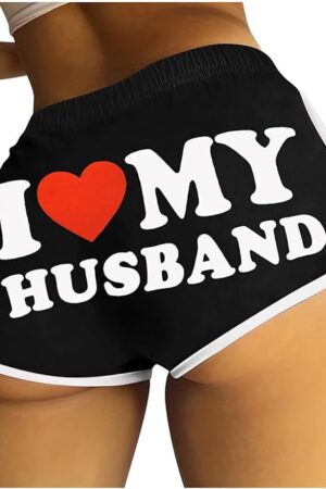 Booty Shorts for Women Sexy Naughty Letter Printed Yoga Dance Gym Workout Running Active Hot Shorts Loungewear Pajama