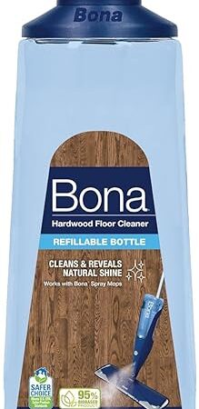 Bona Hardwood Floor Cleaner Spray Mop Cartridge - 34 fl oz - Unscented - Refillable - Residue-Free Floor Cleaning Solution for Bona Spray Mops for Wood Floors