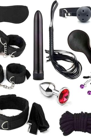 BDSM Bondage Kit Adult Restraints Sex Toys, Neck to Wrist Adjustable Bondage Gear & Accessories, Behind Back Handcuffs Collar with Blindfold Bed Straps Restraints Sex Ropes Sweater N6