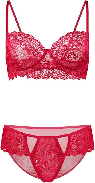 Women Lace Lingerie Set Sexy, Push Up Embroidery Underwire Bra with Hollowed Out Underwear for Bridal Dress, Boudoir Shoot