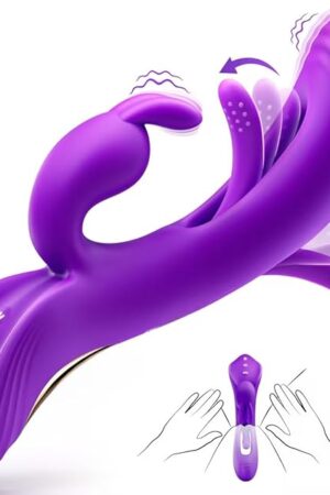 Vibrator Sex Toys for Women - 4IN1 Rabbit Vibrators Adult Toys with 7 Flapping & Vibrating & Tapping Modes, New APP G Spot Anal Thrusting Dildo, Clitoral Vibrater for Female Couples Rose Sex Toy Games