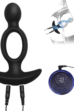 Electro Shock Trainer Kit, Electric Shock Soft Silicone Plug Butt Plug, Multi-Frequency Electric Stimulation Anal Plug Dilator, SM Sex Toys Massager for Women, Men, Couples