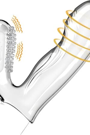 Finger Vibrator Accessory Adult Sex Toys for Couples, Dual Stimulation Finger Sleeves Women Sex Toys for Men,Transparent Silicone Anal Sex Toys for Vagina G-Spot Clitoral Masturbator Stimulator
