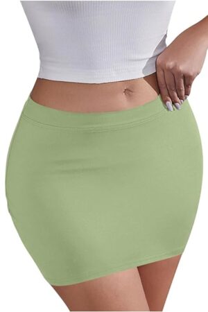 Women's 2025 Summer Sexy Bodycon Mini Skirt, Trendy Casual Elastic Waist Short Clubwear Dress Skirts