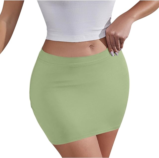Women's 2025 Summer Sexy Bodycon Mini Skirt, Trendy Casual Elastic Waist Short Clubwear Dress Skirts