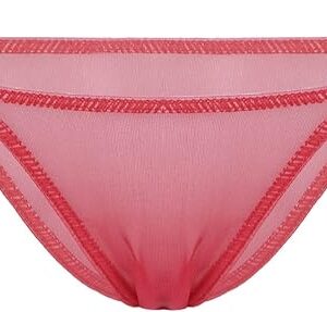 Women's Sexy Mesh Low Rise Transparent G-String Panties Micro Thong Printed Floral T-Back