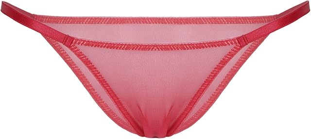 Women's Sexy Mesh Low Rise Transparent G-String Panties Micro Thong Printed Floral T-Back