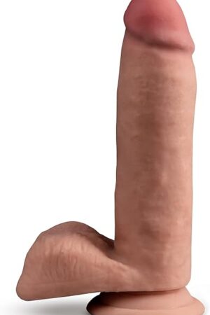 Eden Sex Toys - Realistic Triple Density Dildo - 7 Inch - Suction Cup & Posable Shaft for Hands-Free Play - Ultra Soft Strap-On Penis for Vaginal G-spot & Anal Pleasure - Women Men & Unisex - Beige
