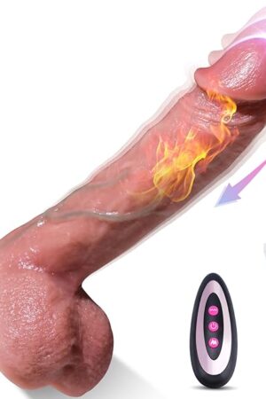 Adult Sex Toys Realistic Dildos - Adult Toys Thrusting Dildo Vibrator with Vibrating & Heating, Sex Toys Soft Silicone Anal Dildos for Clit G-spot Stimulation, Suction Cup Remote Control Dildo, 8.5''