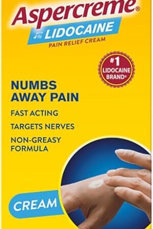 Aspercreme Lidocaine Pain Relief Cream Soothes Aggravated Nerves, Numbing Topical Analgesic with Max-Strength 4% Lidocaine & Moisturizing Aloe, 43 Oz