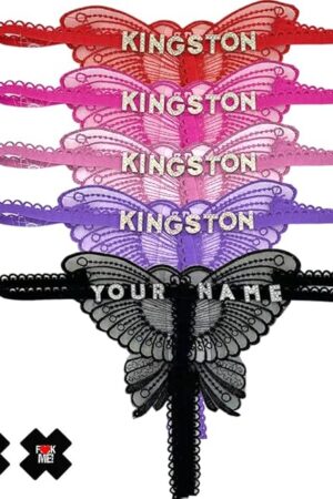 2-Pack Custom Thong with Name - Personalized Name Thong Rhinestone Silvery Golden Letters G-String Tanga Lingerie