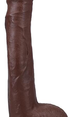 Doc Johnson Signature Series - Anton Harden - 11 Inch Realistic ULTRASKYN Dildo with Removable Vac-U-Lock Suction Cup - F-Machine & Harness Compatible - for Adults Only, Chocolate