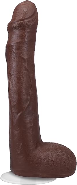 Doc Johnson Signature Series - Anton Harden - 11 Inch Realistic ULTRASKYN Dildo with Removable Vac-U-Lock Suction Cup - F-Machine & Harness Compatible - for Adults Only, Chocolate
