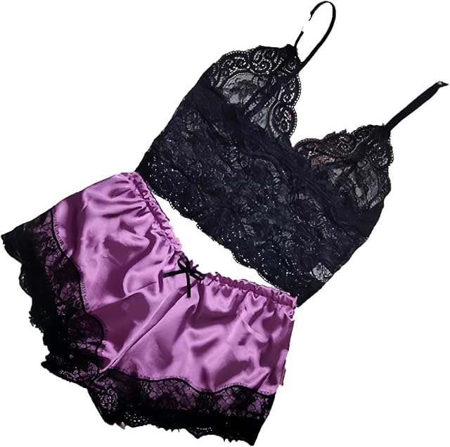 Women Pajamas Set Cami Sleepwear Lingerie V Neck Soft PJS Set with Shorts Nightwear Comfortable Loungewear A6