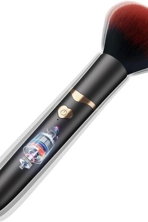 BDSM Tickler Sex Toy Cosmetic Brush Erotic Tease and Masturbation Dual Purpose Bullet Vibrator with 10 Vibration Modes for Fetish SM Cosplay Role Foreplay Play (Black)