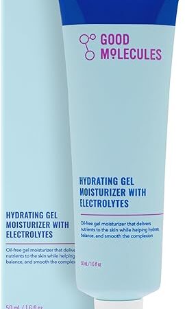 Good Molecules Hydrating Gel Moisturizer - Oil Free Face Moisturizer for Oily Skin With Ultra Hydrating Electrolytes to Rejuvenate, Skin Care for Face