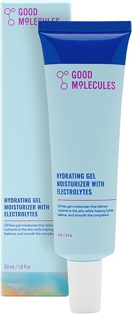 Good Molecules Hydrating Gel Moisturizer - Oil Free Face Moisturizer for Oily Skin With Ultra Hydrating Electrolytes to Rejuvenate, Skin Care for Face