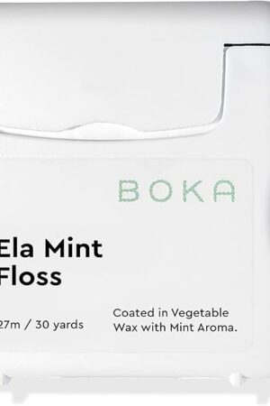 Boka Ela Mint Woven Dental Floss, Made from Plant-Based Vegetable Wax, Teflon-Free, 30 Yards of Waxed Floss (Pack of 1)