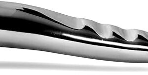 LeLuv Dildo Stainless Steel Double Ended Curved Ribbed