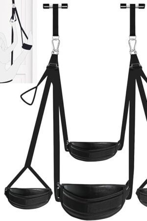 Door Sex Swing for Couples- Soft Plush Leather Bondage Sling with Adjustable Straps, Hanging Handcuffs & Leg Restraints Adult Toys for Couple