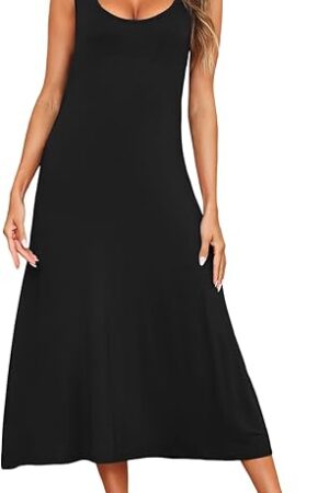 Women Sleeveless Nightgown Sexy Long Nightwear Tank Sleepwear Wide Strap Chemsie Lingerie for Women S-2XL