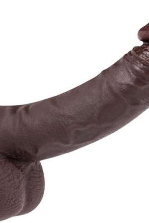 866 Inch Black Dildo with Lifelike Skin Texture Big Glans, Realistic G Spot Dildos for Women, Anal Stimulator with Strong Suction Cup for Hands-Free Play Body-Safe Soft Liquid Silicone Adult Sex Toys