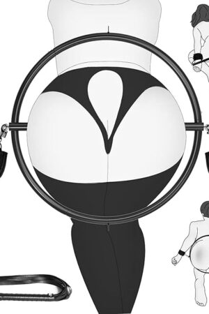 BDSM Hip Restraints Stainless Ring Sex Toys for Couples, Handcuffs Sex Bondage Rings Set Adults Toy with Whips for Mens Womens, Slave Spanking Toys Games for SM Beginners (Plus Size)