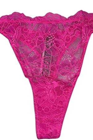 Bombshell Shine Strap Very Sexy Lace Thong Panty Color Fuschia New