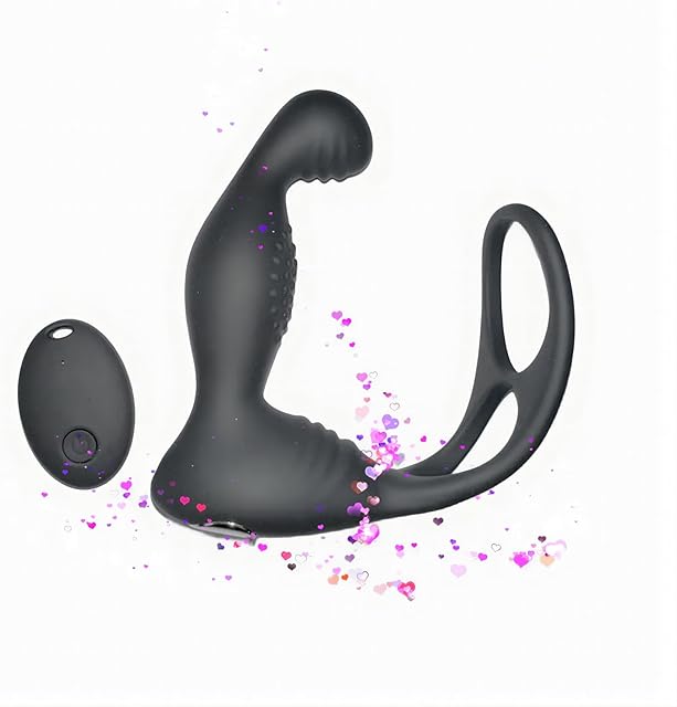 Anal Sphincter Prostate Massager with 2 Vibration tap Rings, Adult Products with 10 Vibration Modes and Remote Control, Male Sex Toys and Couple Pleasure Products