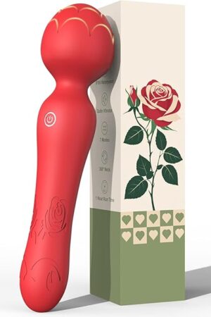 Wand Vibrator Rose Sex Toy - Clitoral Stimulator Anal Nipple G Spot Vibrators, Rose Adult Sex Toys Magic Quiet Cordless Massager & Waterproof, Female Vibrator Sex Toy Sexual Pleasure Tools for Women