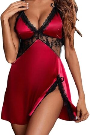 Women Lingerie Lace Chemise Sleepwear Babydoll Nightwear Sexy Strap Nightgown Chemise