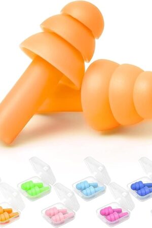 Earplugs for Sleeping Noise Cancelling, Reusable Ear Plugs? Super Soft, Silicone Ear Plug, for Sleeping 8 Pairs, Swimming, Snoring, Concerts, Work, Noisy Places (8 Colors)