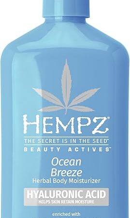 Hempz Body Lotion - Ocean Breeze Limited Edition Daily Moisturizing Cream, Shea Butter, Aloe, Body Moisturizer - Skin Care Products, Hemp Seed Oil - 17 Fl Oz