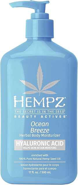 Hempz Body Lotion - Ocean Breeze Limited Edition Daily Moisturizing Cream, Shea Butter, Aloe, Body Moisturizer - Skin Care Products, Hemp Seed Oil - 17 Fl Oz