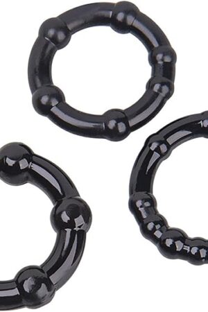 3 Pack Silicone Cock Rings Set, 3 Size Penis Rings for Men Erection Long Lasting Stronger, Better Sex Erection Enhancing Premium Adult Sex Toys (A)