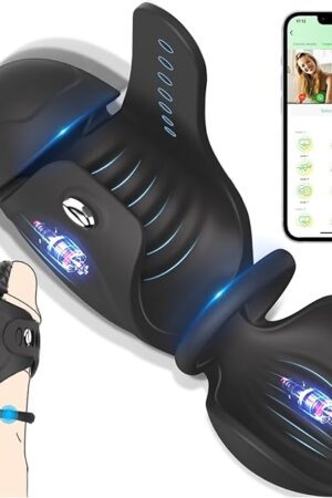 Adjustable Male Masturbator Penis Vibrator Trainer, Adult Sex Toys for Men,4 in 1 Vibrating APP Controlled Mens Sex Toy Stroker with Cock Ring,MHYNNR Hands Free Testicle Masturbators Vibrators for Men