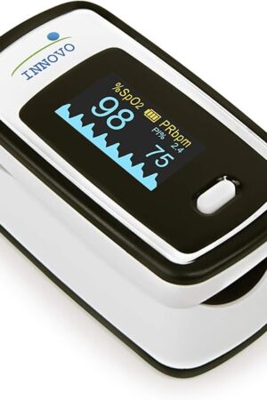 Innovo Deluxe iP900AP Fingertip Pulse Oximeter Blood Oxygen Saturation Monitor with Alarm, Plethysmograph and Perfusion Index