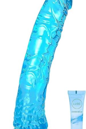 81 inch Big Realistic Dildo with Powerful Suction Cups, Soft Lifelike Beginner Sex Toy for Female/Male/Gay, Female (Blue, M)