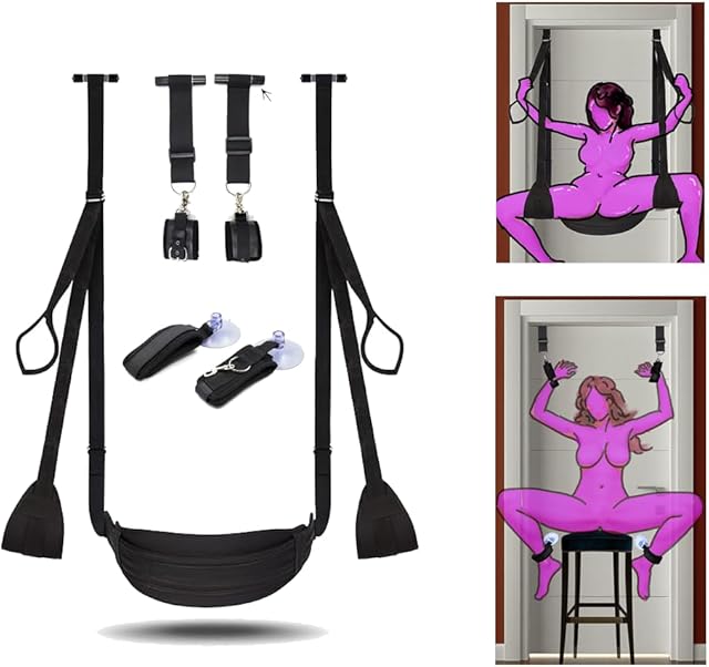 Generic WFOXAZC Adult Door Swing Couples Heavy Duty Door Sex Swing Set Door Frame Frequent Flyer Door Swing Pure Romance Adult Swing Sex Tools Holds 300 lbs Bed Sex Furniture Toys Sweatshirt