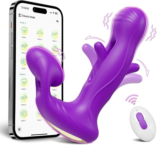 Wearable Vibrator APP Remote Control Adult Toys, G Spot Vibrator Panty Mini Vibrator Egg Bullet Butterfly Rose Sex Toy, Dildo Clitoral Stimulator with 9 Vibrating & 9 Flapping for Women and Couples
